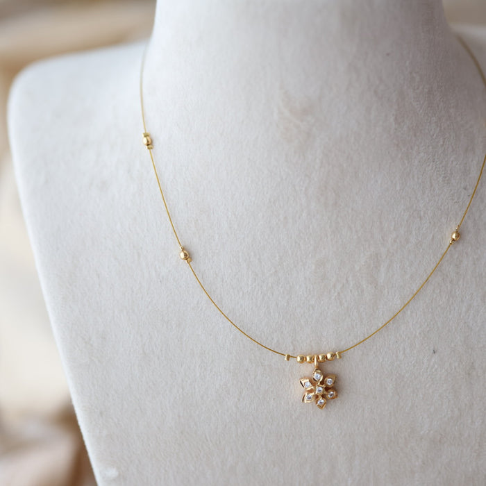 Heritage gold plated invisible short necklace IN801