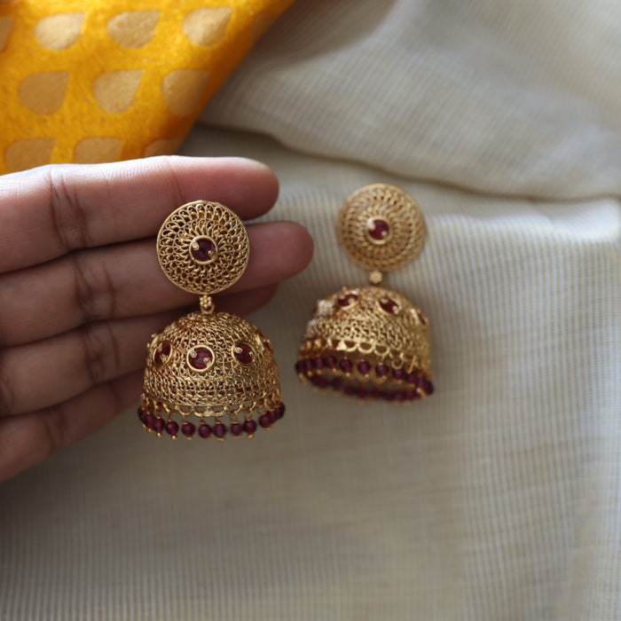 Antique ruby stone umka earrings AJII19