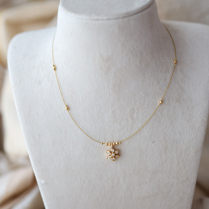Heritage gold plated invisible short necklace IN801