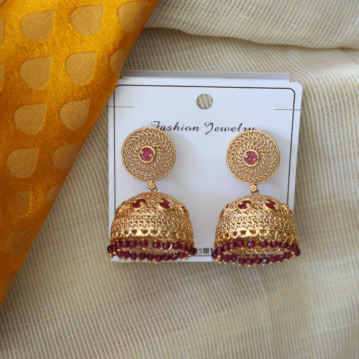Antique ruby stone umka earrings AJII19