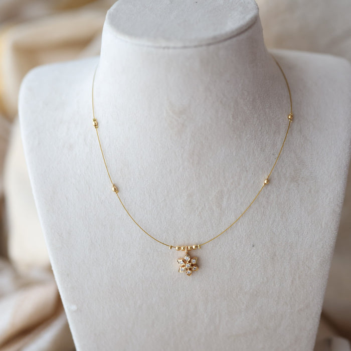 Heritage gold plated invisible short necklace IN801