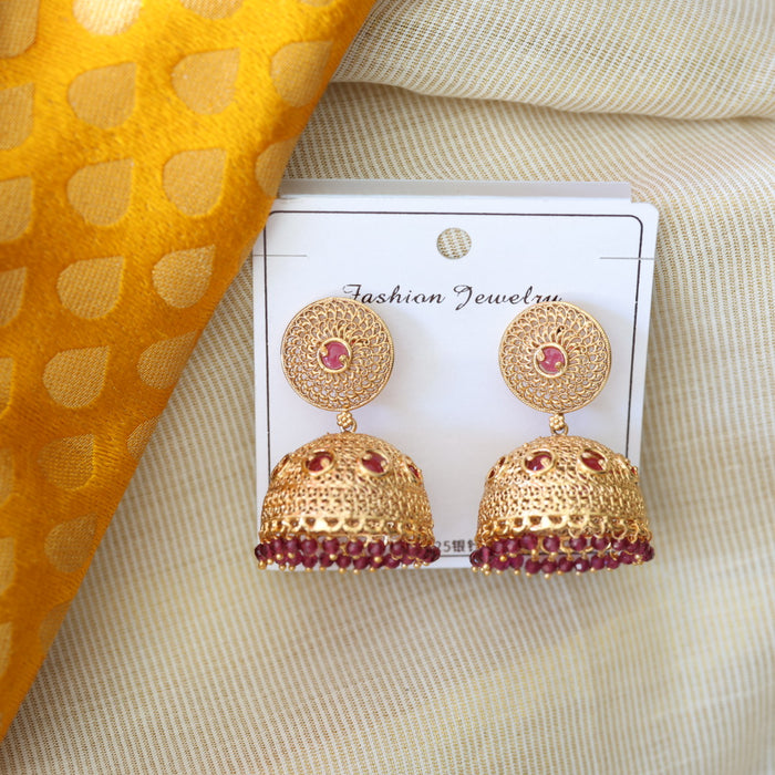 Antique ruby stone umka earrings AJII19