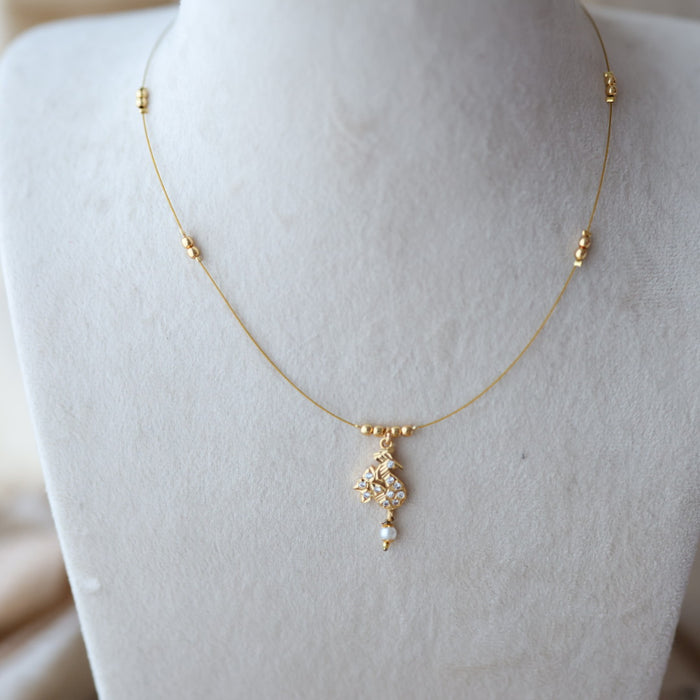 Heritage gold plated invisible short necklace IN802