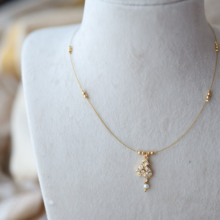 Heritage gold plated invisible short necklace IN802