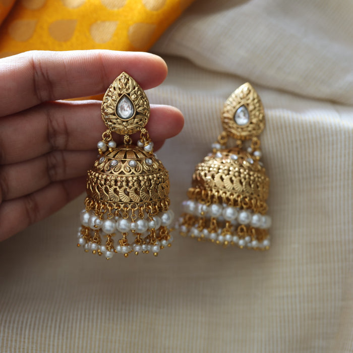 Antique pearl jumka earrings AJII20