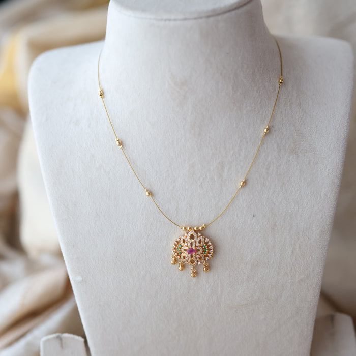 Heritage gold plated invisible short necklace IN803