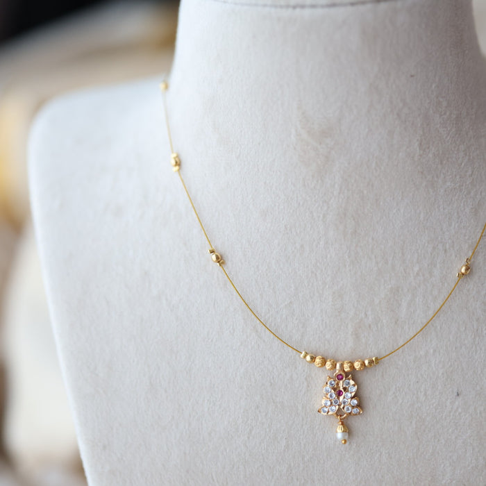 Heritage gold plated invisible short necklace IN805