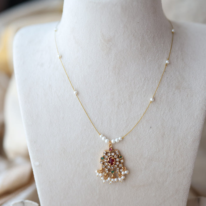 Heritage gold plated invisible short necklace IN678