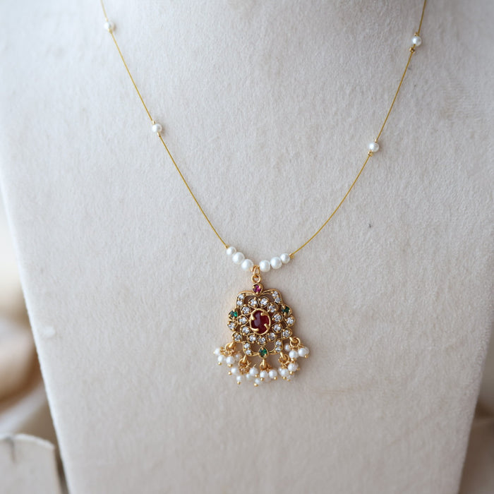 Heritage gold plated invisible short necklace IN678