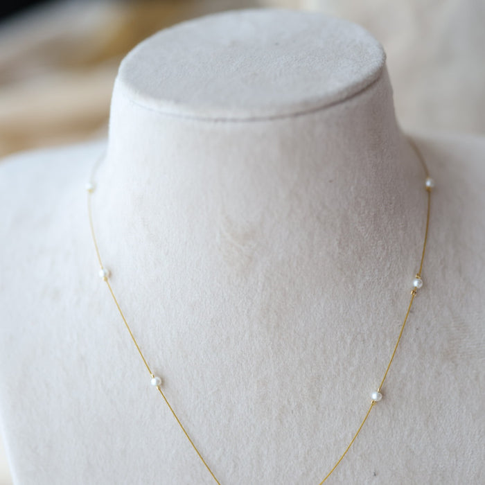 Heritage gold plated invisible short necklace IN678