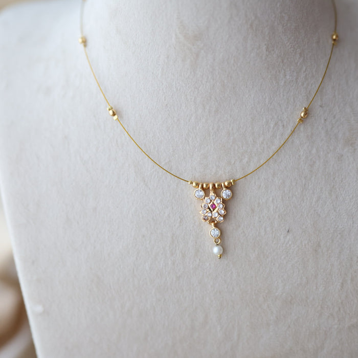 Heritage gold plated invisible short necklace IN675