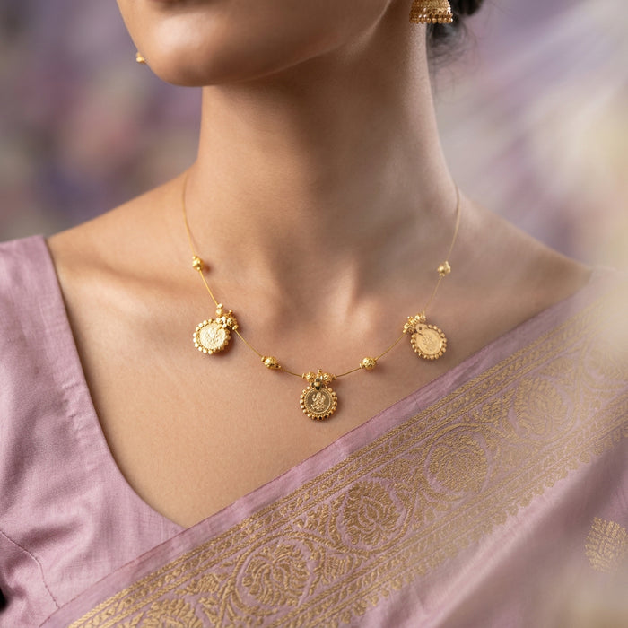 Heritage white stone invisible short necklace IN38999