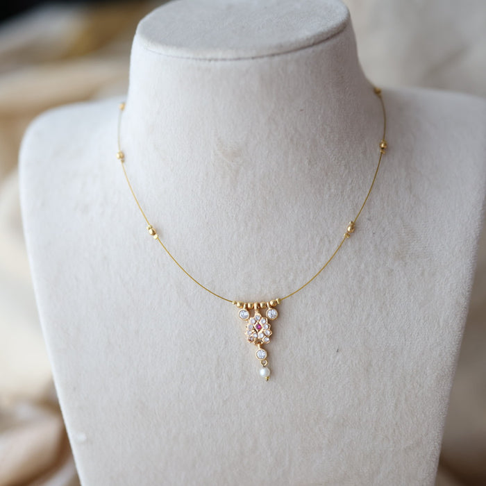 Heritage gold plated invisible short necklace IN675