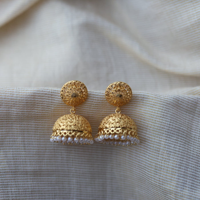 Heritage gold plated jumka earrings HJ2398