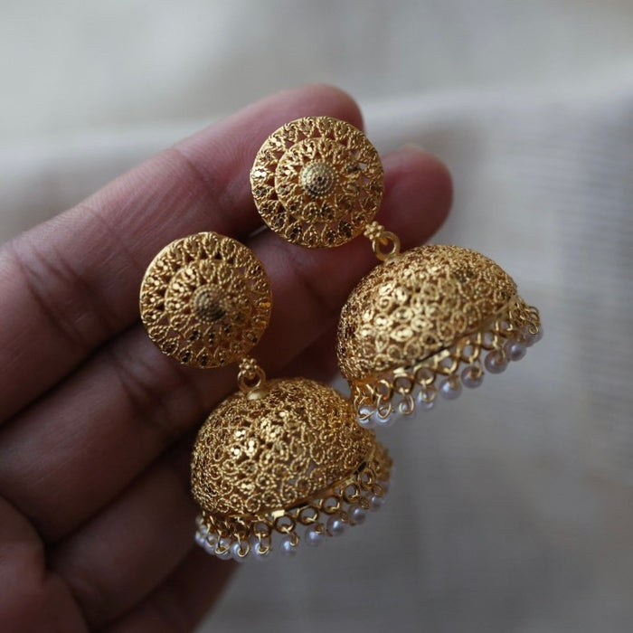 Heritage gold plated jumka earrings HJ2398