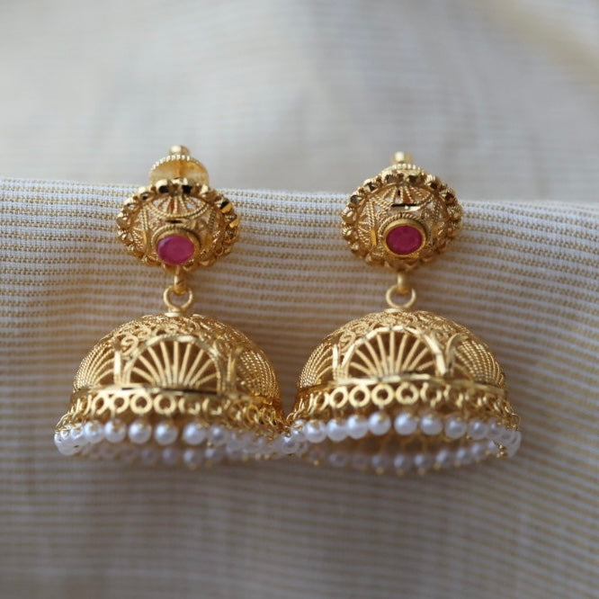Heritage gold plated gold look a like jumka earrings  HJ233