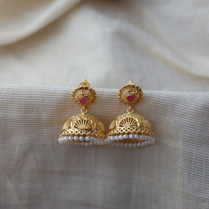 Heritage gold plated gold look a like jumka earrings  HJ233