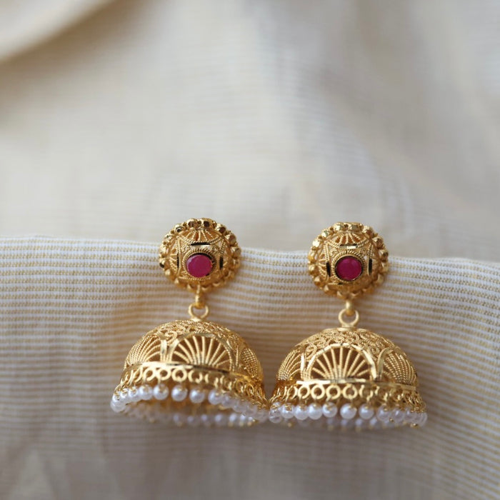 Heritage gold plated gold look a like jumka earrings  HJ233