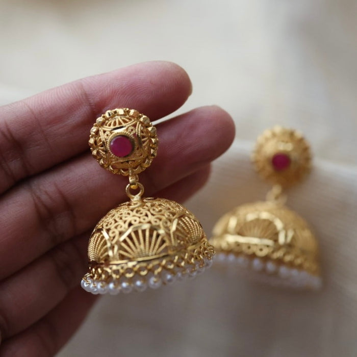 Heritage gold plated gold look a like jumka earrings  HJ233