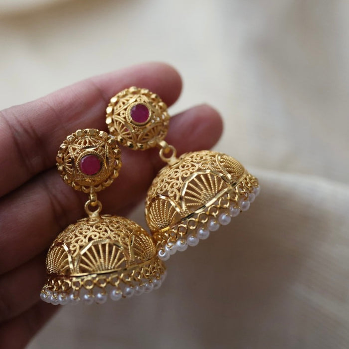 Heritage gold plated gold look a like jumka earrings  HJ233