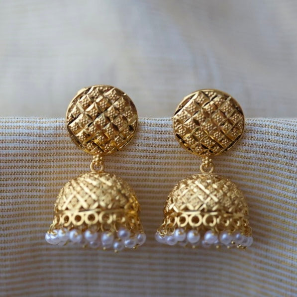 Heritage gold plated jumka earrings HJ2391
