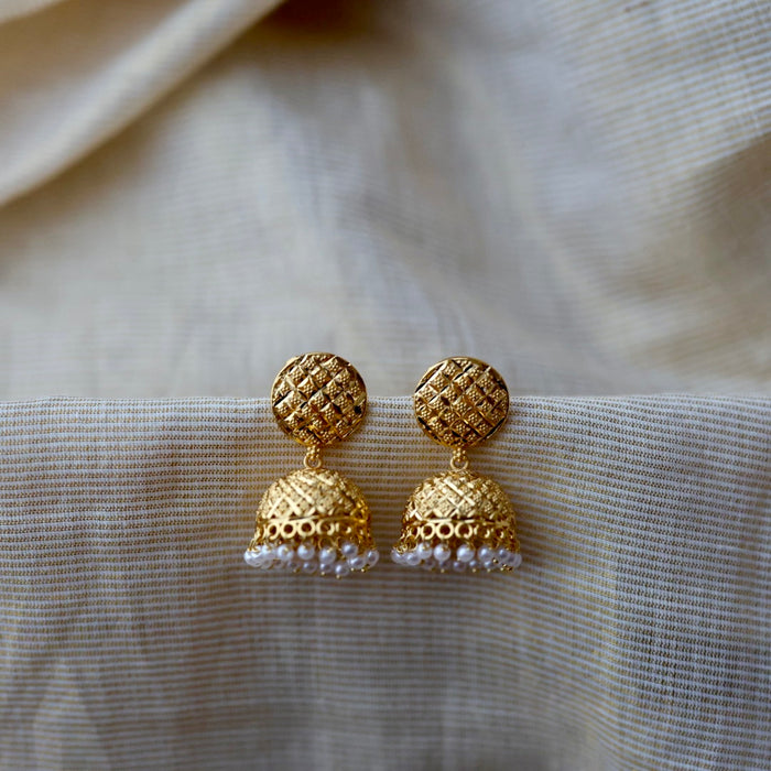 Heritage gold plated jumka earrings HJ2391