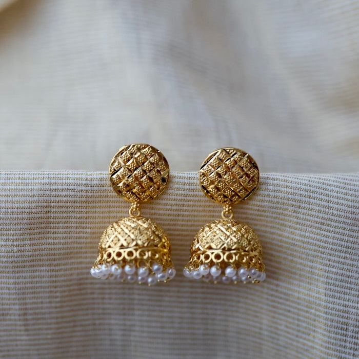 Heritage gold plated jumka earrings HJ2391