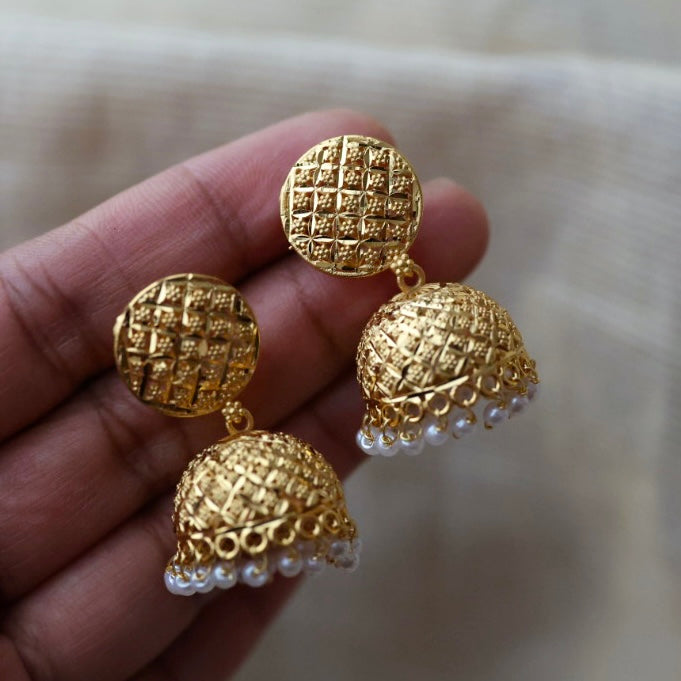 Heritage gold plated jumka earrings HJ2391