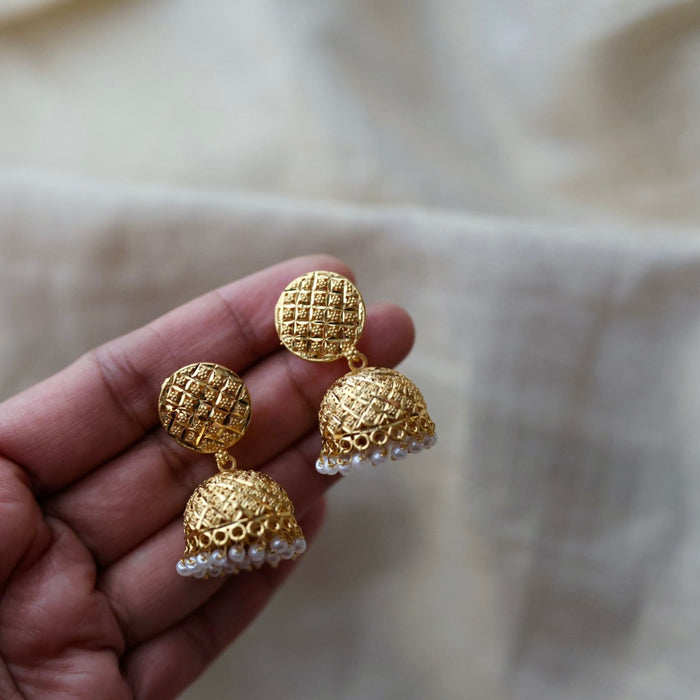 Heritage gold plated jumka earrings HJ2391