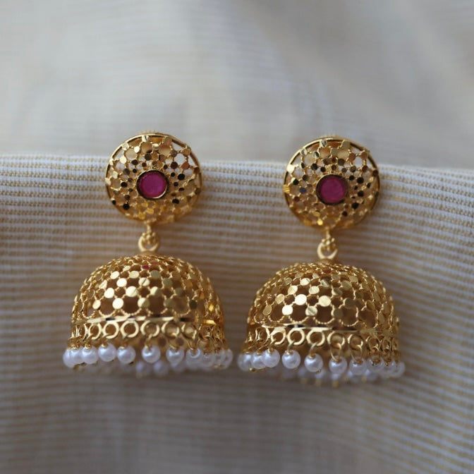 Heritage gold plated jumka earrings HJ2389