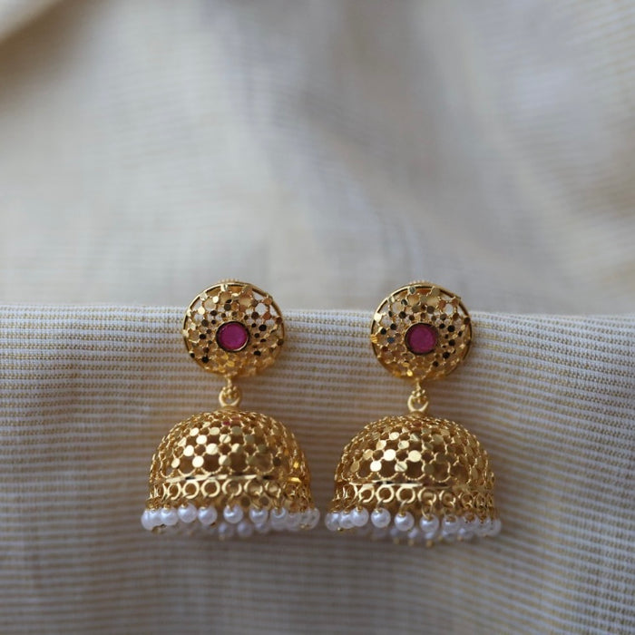 Heritage gold plated jumka earrings HJ2389