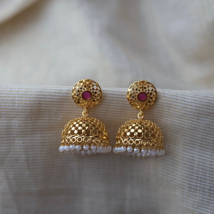 Heritage gold plated jumka earrings HJ2389