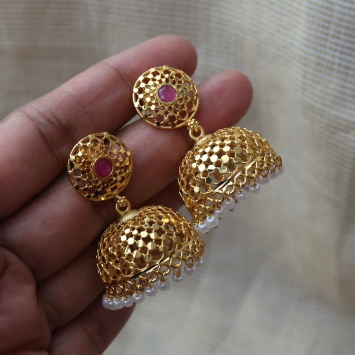 Heritage gold plated jumka earrings HJ2389