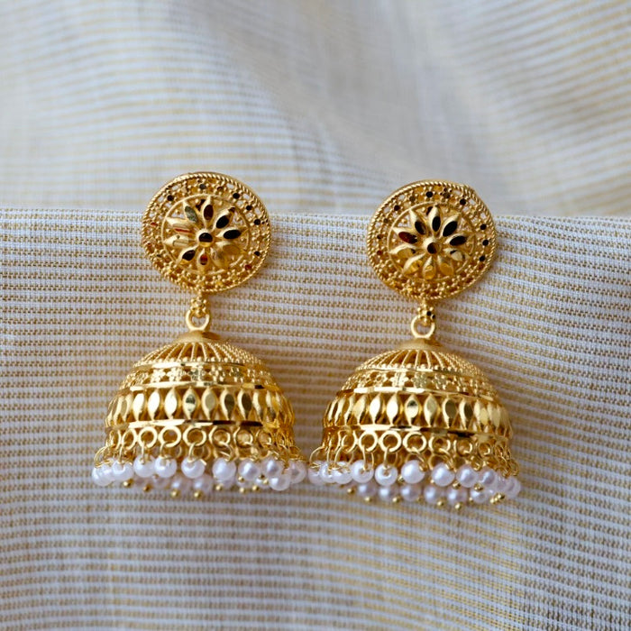 Antique gold  temple drop earrings AJ2061