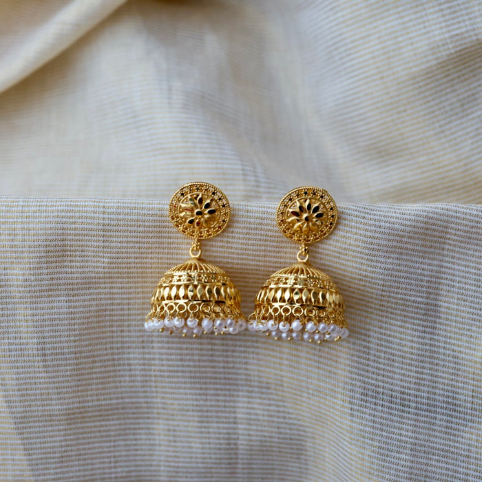 Antique gold  temple drop earrings AJ2061