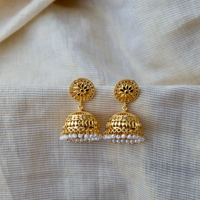 Antique gold  temple drop earrings AJ2061