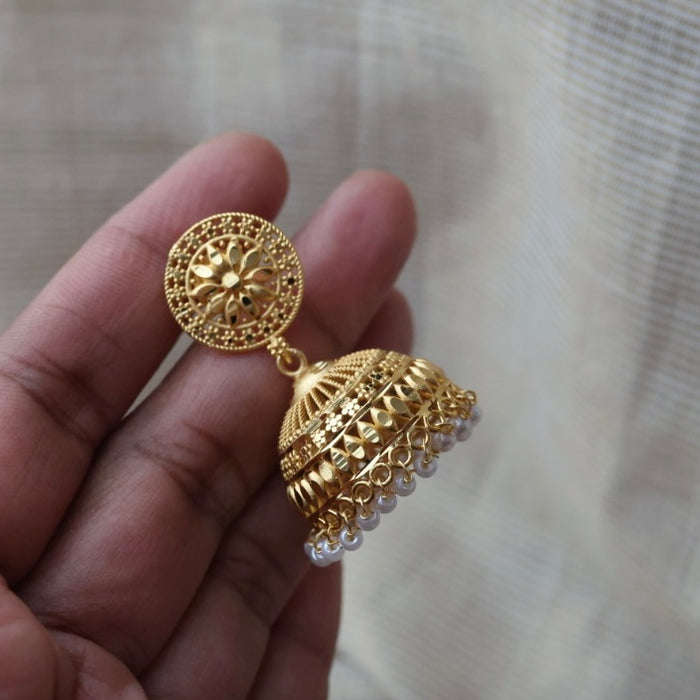 Antique gold  temple drop earrings AJ2061