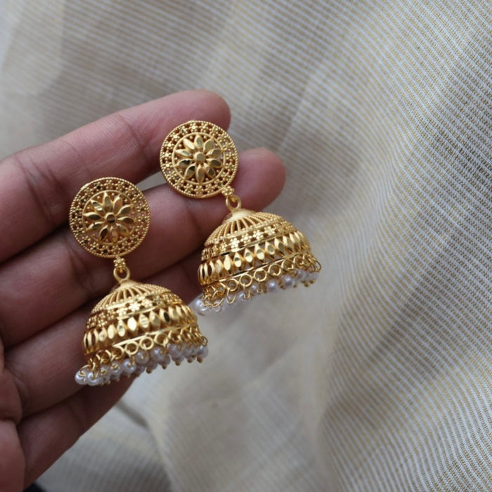 Antique gold  temple drop earrings AJ2061