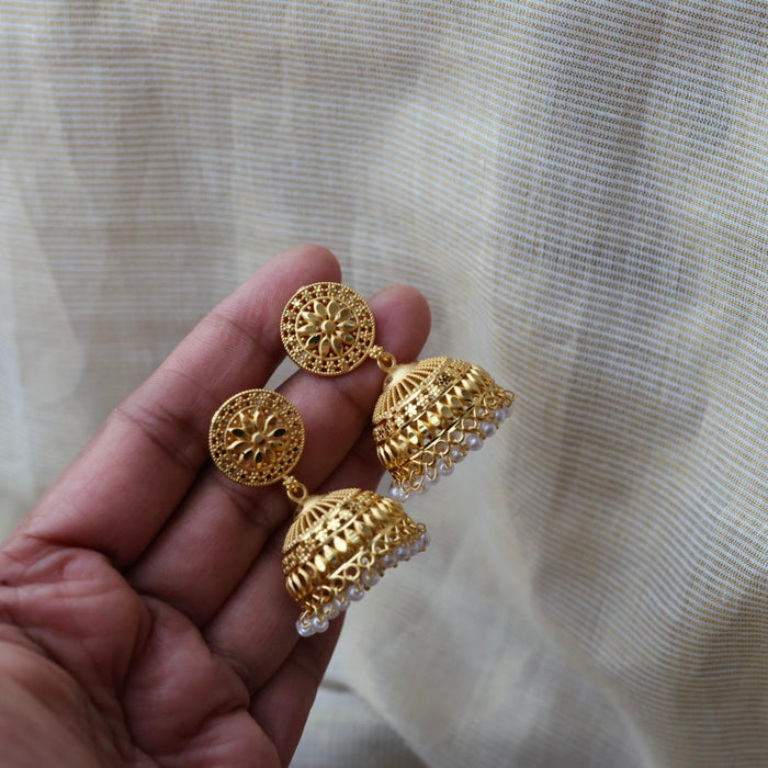 Antique gold  temple drop earrings AJ2061