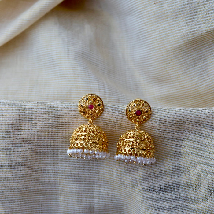 Heritage gold plated jumka earrings HJ2392