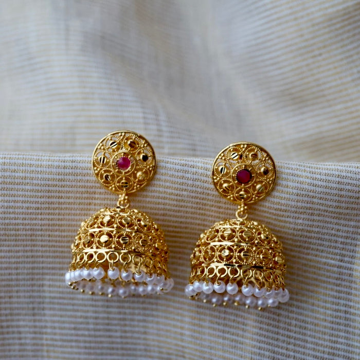 Heritage gold plated jumka earrings HJ2392