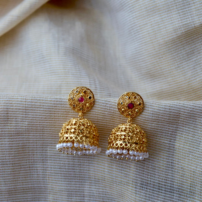 Heritage gold plated jumka earrings HJ2392
