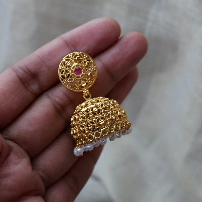Heritage gold plated jumka earrings HJ2392