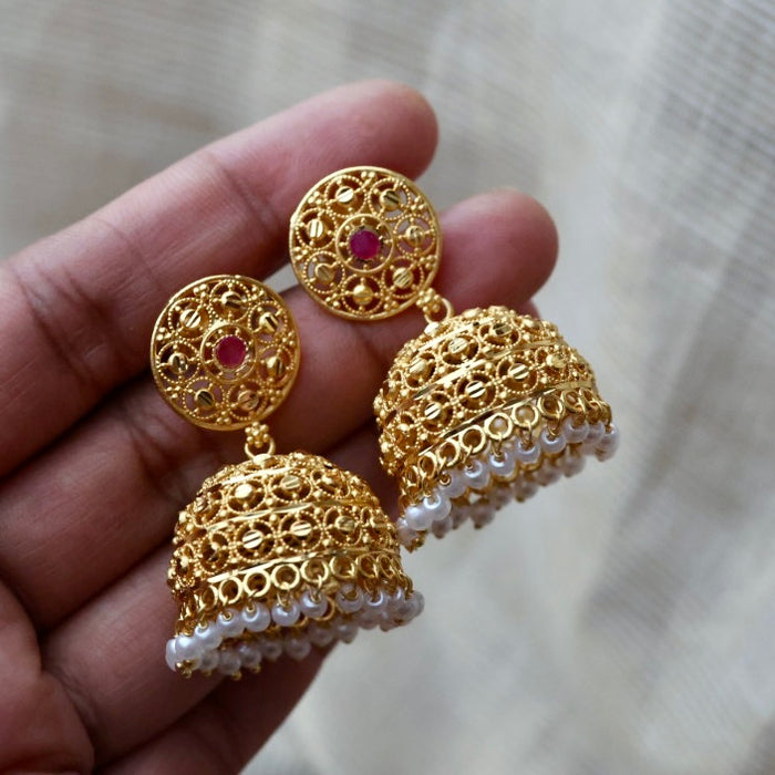 Heritage gold plated jumka earrings HJ2392