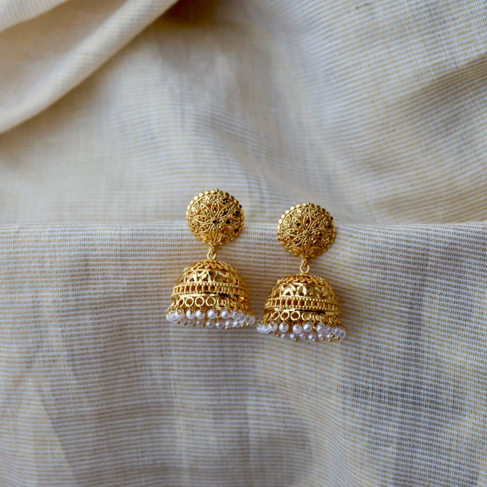 Heritage gold plated jumka earrings HJ2390