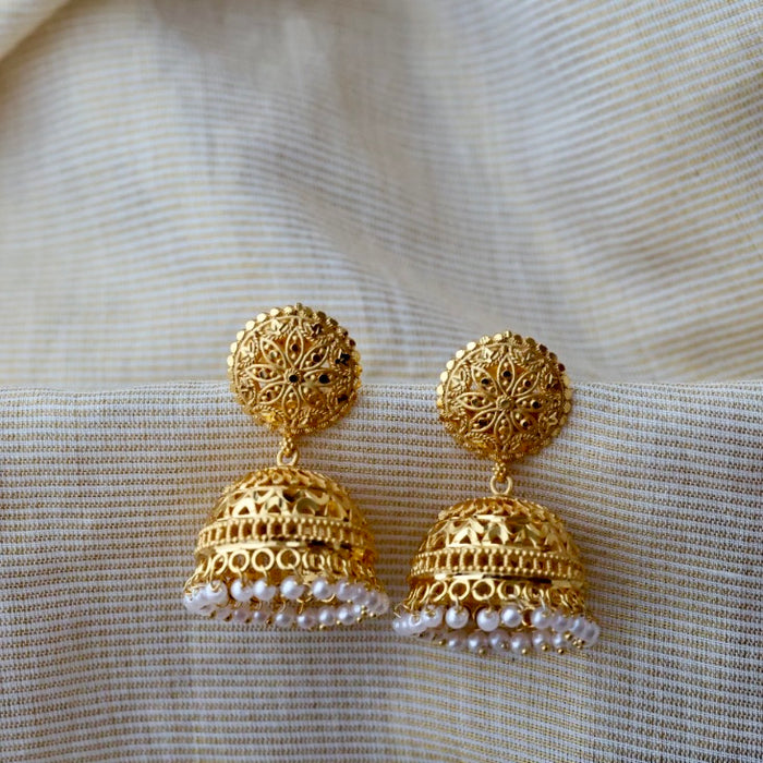 Heritage gold plated jumka earrings HJ2390