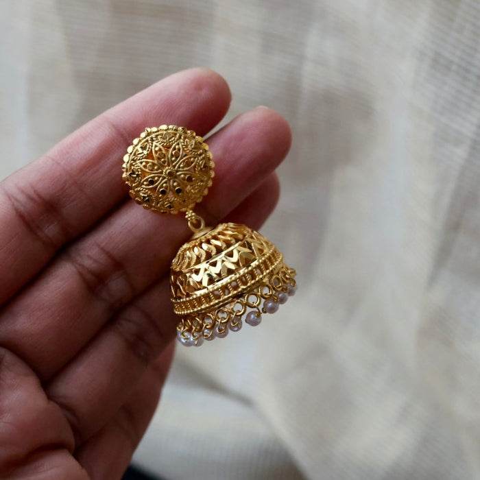 Heritage gold plated jumka earrings HJ2390