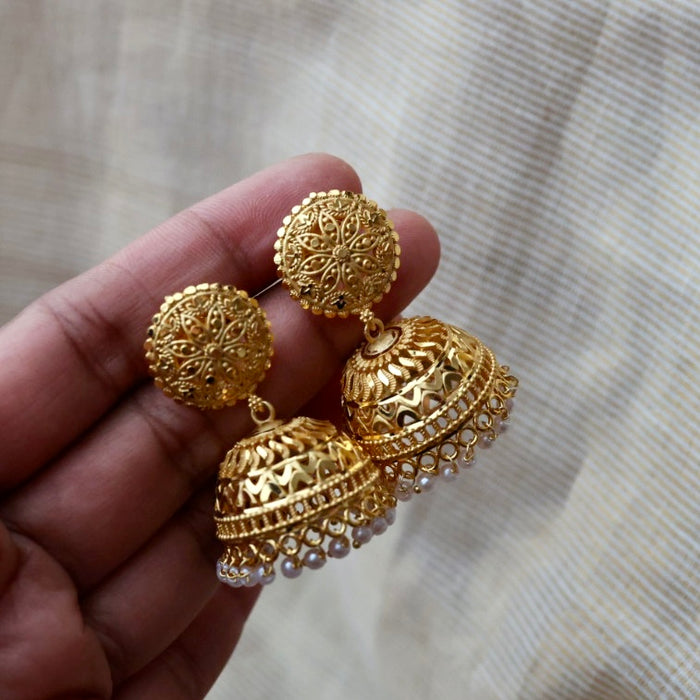 Heritage gold plated jumka earrings HJ2390