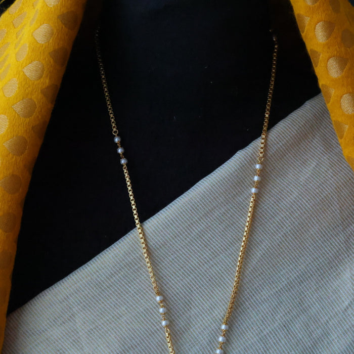 Heritage gold plated padakam pearl long necklace HP905