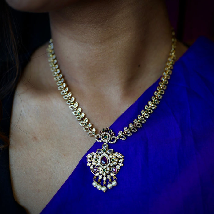 Antique short necklace with earrings TTS4911